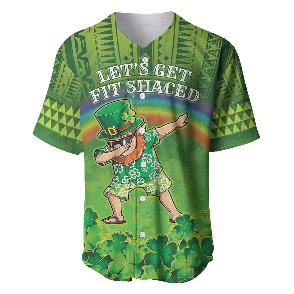 Personalised Hawaii Saint Patrick's Day Baseball Jersey Let's Get Fit Shaced LT05 Green - Polynesian Pride