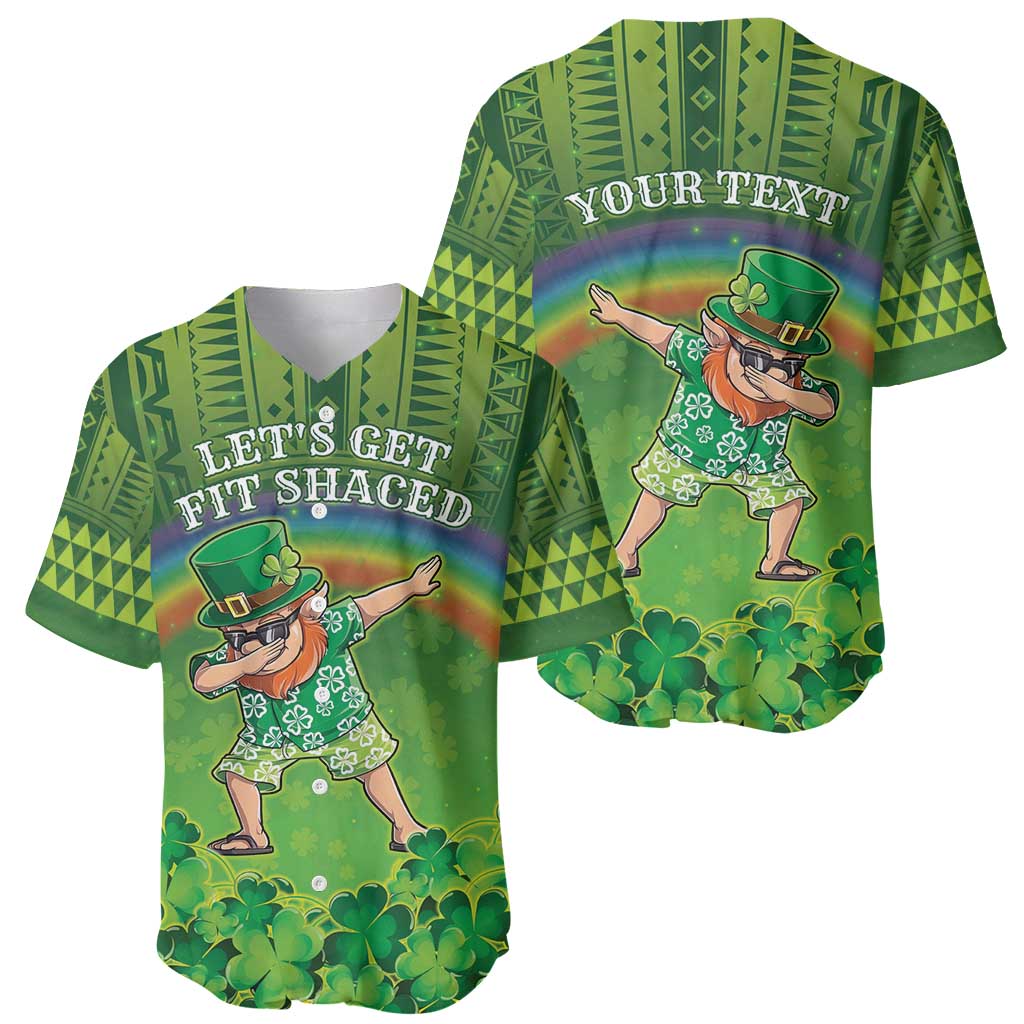 Personalised Hawaii Saint Patrick's Day Baseball Jersey Let's Get Fit Shaced LT05 - Polynesian Pride