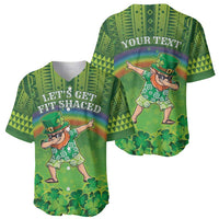 Personalised Hawaii Saint Patrick's Day Baseball Jersey Let's Get Fit Shaced LT05 - Polynesian Pride