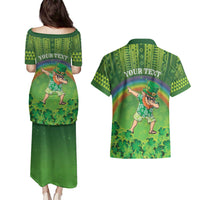 Personalised Hawaii Saint Patrick's Day Couples Matching Puletasi and Hawaiian Shirt Let's Get Fit Shaced LT05 - Polynesian Pride
