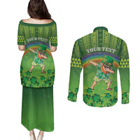 Personalised Hawaii Saint Patrick's Day Couples Matching Puletasi and Long Sleeve Button Shirt Let's Get Fit Shaced LT05 - Polynesian Pride