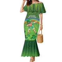 Personalised Hawaii Saint Patrick's Day Family Matching Mermaid Dress and Hawaiian Shirt Let's Get Fit Shaced