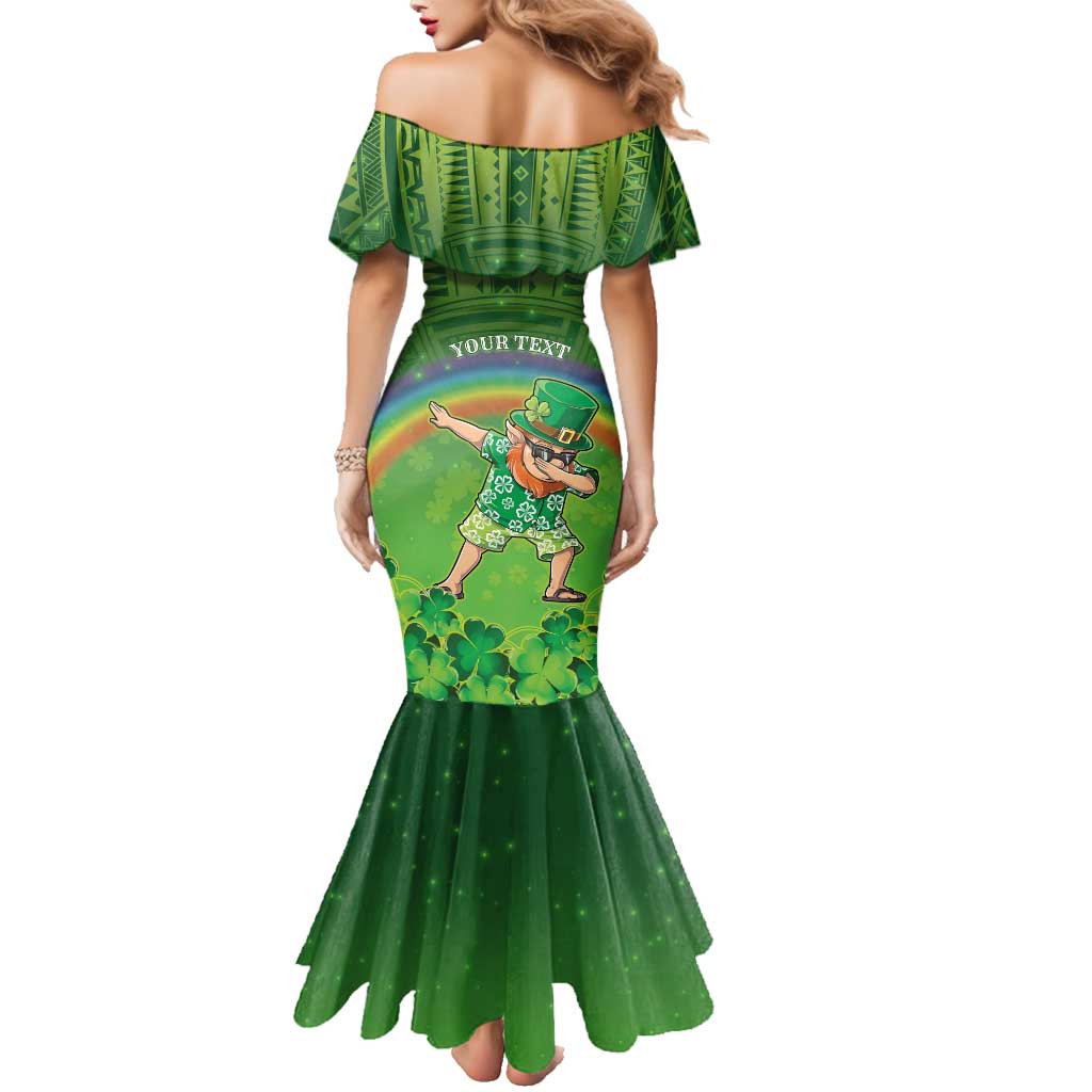 Personalised Hawaii Saint Patrick's Day Family Matching Mermaid Dress and Hawaiian Shirt Let's Get Fit Shaced