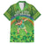 Personalised Hawaii Saint Patrick's Day Family Matching Off The Shoulder Long Sleeve Dress and Hawaiian Shirt Let's Get Fit Shaced