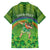 Personalised Hawaii Saint Patrick's Day Family Matching Off The Shoulder Long Sleeve Dress and Hawaiian Shirt Let's Get Fit Shaced