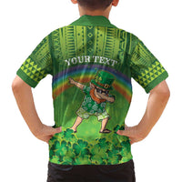 Personalised Hawaii Saint Patrick's Day Family Matching Puletasi and Hawaiian Shirt Let's Get Fit Shaced LT05 - Polynesian Pride