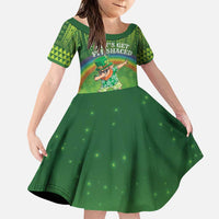 Personalised Hawaii Saint Patrick's Day Family Matching Puletasi and Hawaiian Shirt Let's Get Fit Shaced LT05 Daughter's Dress Green - Polynesian Pride