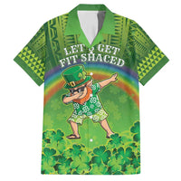 Personalised Hawaii Saint Patrick's Day Family Matching Puletasi and Hawaiian Shirt Let's Get Fit Shaced LT05 Dad's Shirt - Short Sleeve Green - Polynesian Pride
