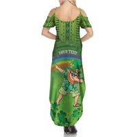 Personalised Hawaii Saint Patrick's Day Family Matching Summer Maxi Dress and Hawaiian Shirt Let's Get Fit Shaced