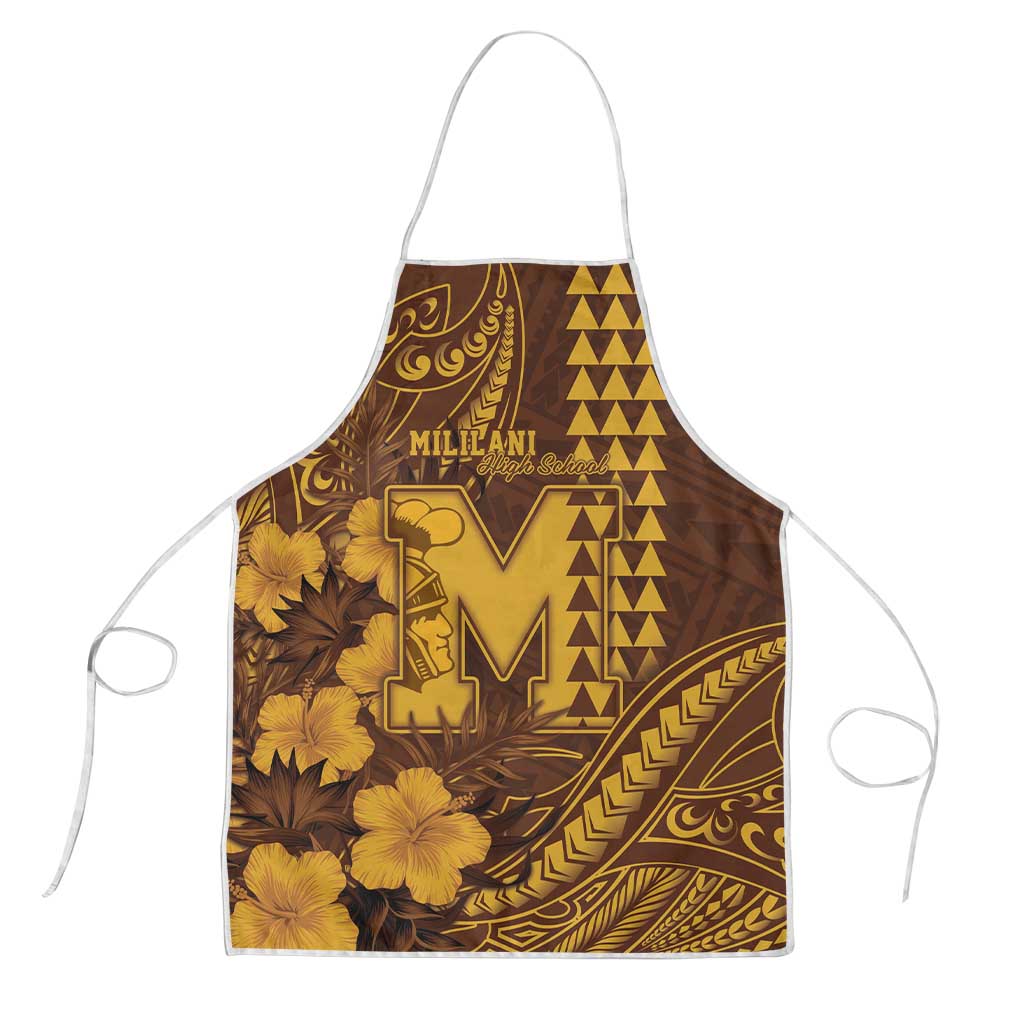 Hawaii Mililani High School Apron Tribal Tattoo With Hibiscus Flowers