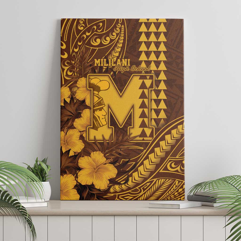 Hawaii Mililani High School Canvas Wall Art Tribal Tattoo With Hibiscus Flowers LT05 - Polynesian Pride