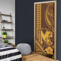Personalised Hawaii Mililani High School Door Cover Tribal Tattoo With Hibiscus Flowers