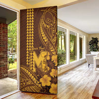 Personalised Hawaii Mililani High School Door Cover Tribal Tattoo With Hibiscus Flowers