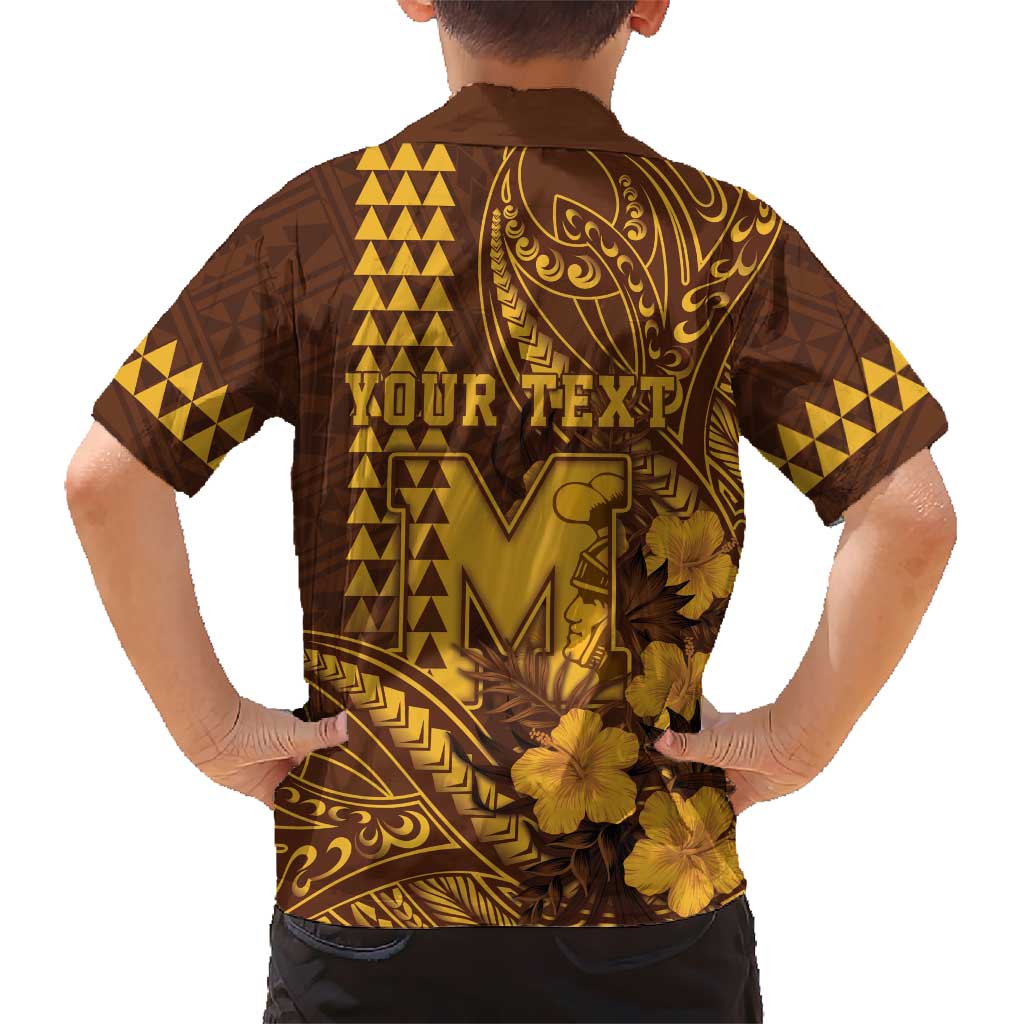 Personalised Hawaii Mililani High School Kid Hawaiian Shirt Tribal Tattoo With Hibiscus Flowers