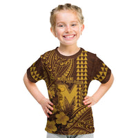 Personalised Hawaii Mililani High School Kid T Shirt Tribal Tattoo With Hibiscus Flowers