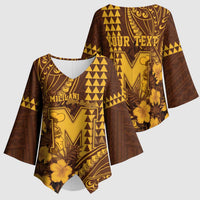 Personalised Hawaii Mililani High School Kimono Sleeve Blouse Tribal Tattoo With Hibiscus Flowers LT05 - Polynesian Pride