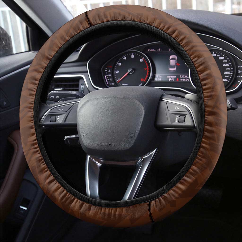 Hawaii Mililani High School Steering Wheel Cover Tribal Tattoo With Hibiscus Flowers LT05 - Polynesian Pride
