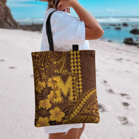 Hawaii Mililani High School Tote Bag Tribal Tattoo With Hibiscus Flowers