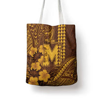 Hawaii Mililani High School Tote Bag Tribal Tattoo With Hibiscus Flowers