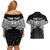 Custom New Zealand Cricket Couples Matching Off Shoulder Short Dress and Hawaiian Shirt Go Champions World Cup 2024 With Maori Pattern