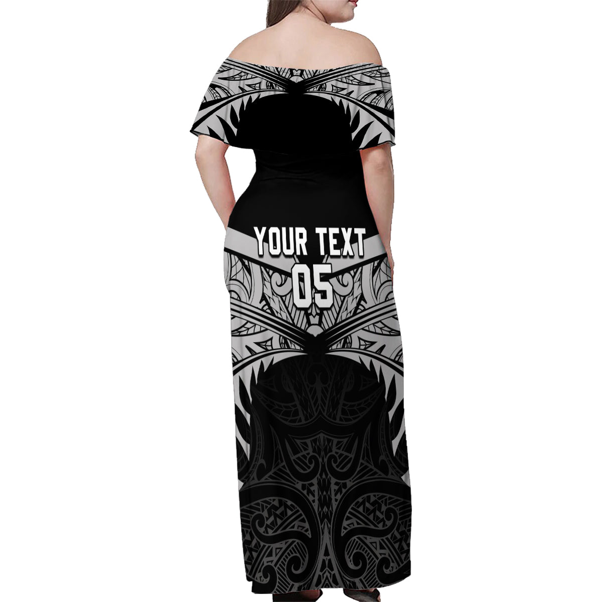 Custom New Zealand Cricket Family Matching Off Shoulder Maxi Dress and Hawaiian Shirt Go Champions World Cup 2024 With Maori Pattern