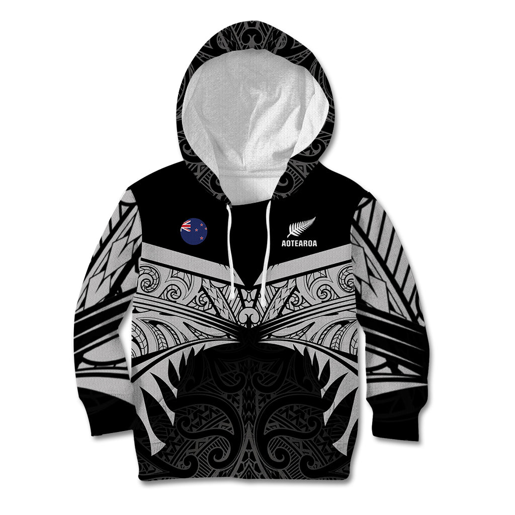 Custom New Zealand Cricket Kid Hoodie Go Champions World Cup 2024 With Maori Pattern