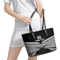 Custom New Zealand Cricket Leather Tote Bag Go Champions World Cup 2024 With Maori Pattern