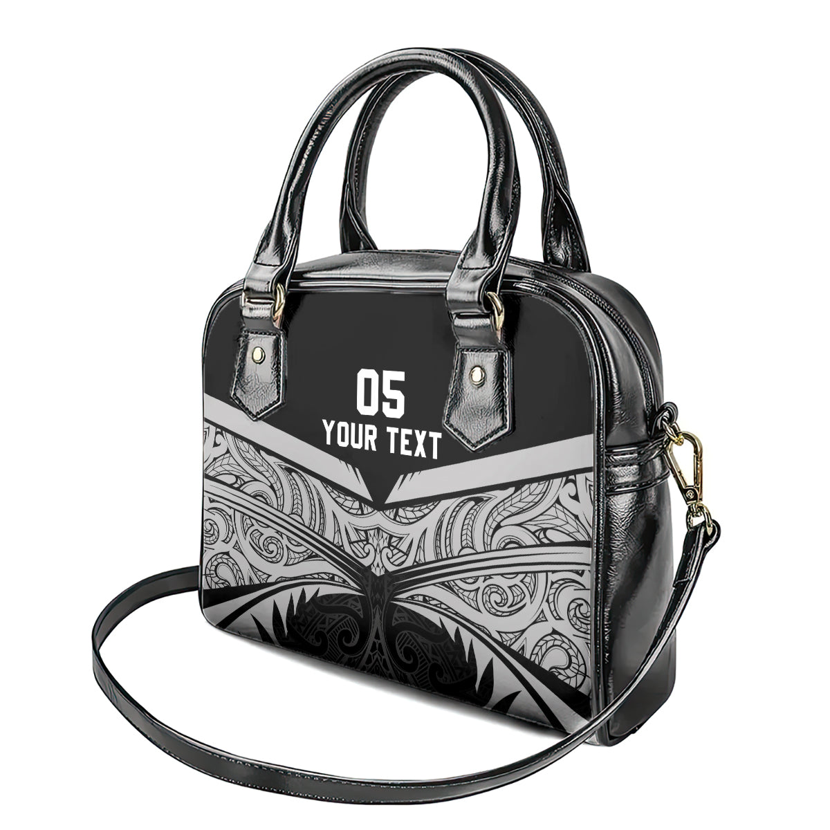 Custom New Zealand Cricket Shoulder Handbag Go Champions World Cup 2024 With Maori Pattern