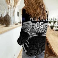 Custom New Zealand Cricket Women Casual Shirt Go Champions World Cup 2024 With Maori Pattern LT05 - Polynesian Pride