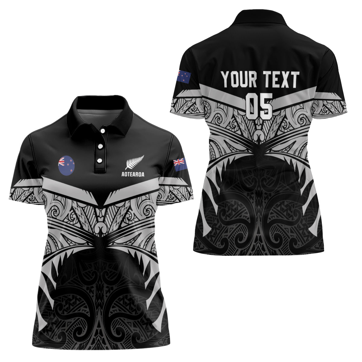 Custom New Zealand Cricket Women Polo Shirt Go Champions World Cup 2024 With Maori Pattern