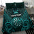 Personalised New Zealand Darts Bedding Set Turquoise Dart Board Maori Pattern