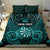 Personalised New Zealand Darts Bedding Set Turquoise Dart Board Maori Pattern