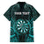 Personalised New Zealand Darts Hawaiian Shirt Turquoise Dart Board Maori Pattern