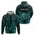 Personalised New Zealand Darts Hoodie Turquoise Dart Board Maori Pattern