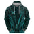 Personalised New Zealand Darts Hoodie Turquoise Dart Board Maori Pattern