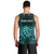 Personalised New Zealand Darts Men Tank Top Turquoise Dart Board Maori Pattern