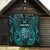 Personalised New Zealand Darts Quilt Turquoise Dart Board Maori Pattern