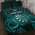 Personalised New Zealand Darts Quilt Bed Set Turquoise Dart Board Maori Pattern