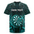 Personalised New Zealand Darts Rugby Jersey Turquoise Dart Board Maori Pattern