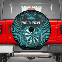 Personalised New Zealand Darts Spare Tire Cover Turquoise Dart Board Maori Pattern