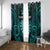 Personalised New Zealand Darts Window Curtain Turquoise Dart Board Maori Pattern