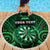 Personalised New Zealand Darts Beach Blanket Green Dart Board Maori Pattern