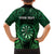 Personalised New Zealand Darts Family Matching Long Sleeve Bodycon Dress and Hawaiian Shirt Green Dart Board Maori Pattern