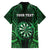 Personalised New Zealand Darts Family Matching Off The Shoulder Long Sleeve Dress and Hawaiian Shirt Green Dart Board Maori Pattern