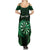 Personalised New Zealand Darts Family Matching Summer Maxi Dress and Hawaiian Shirt Green Dart Board Maori Pattern