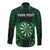 Personalised New Zealand Darts Long Sleeve Button Shirt Green Dart Board Maori Pattern