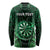 Personalised New Zealand Darts Long Sleeve Shirt Green Dart Board Maori Pattern