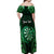 Personalised New Zealand Darts Off Shoulder Maxi Dress Green Dart Board Maori Pattern