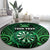 Personalised New Zealand Darts Round Carpet Green Dart Board Maori Pattern