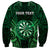 Personalised New Zealand Darts Sweatshirt Green Dart Board Maori Pattern